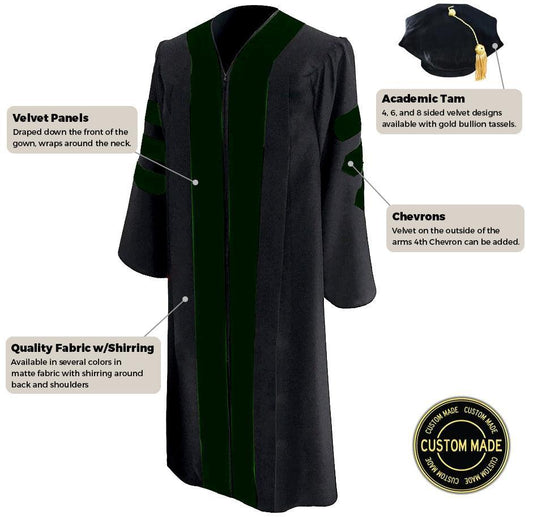 Custom Classic Doctoral Gown and Tam Package - Graduation Cap&Gown