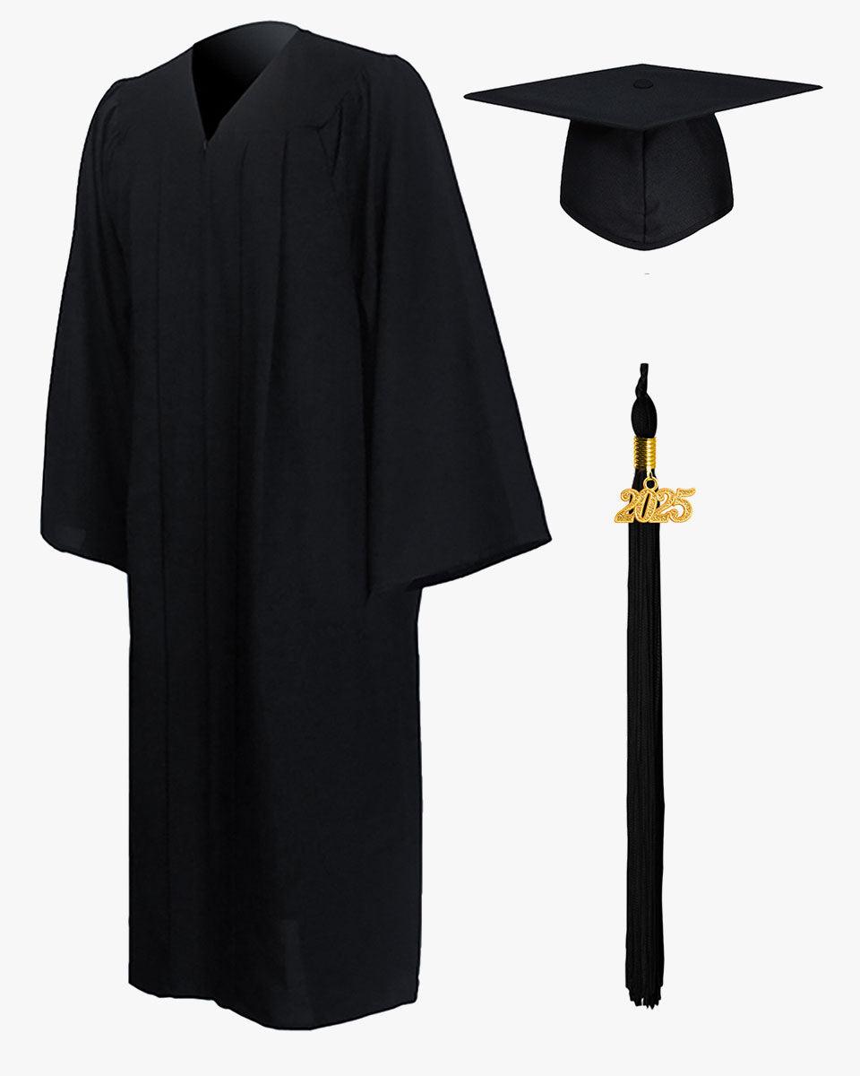High School Premium Matte Graduation Cap, Gown, Tassel & Imprinted Diploma Cover Package - Graduation Cap&Gown