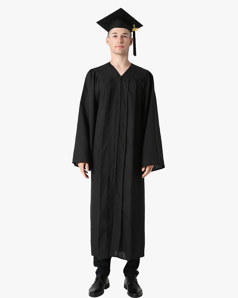 High School Premium Matte Graduation Cap, Gown, Tassel & Imprinted Diploma Cover Package - Graduation Cap&Gown