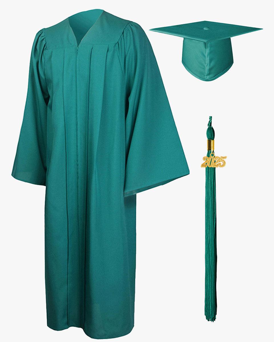 High School Premium Matte Graduation Cap, Gown, Tassel & Imprinted Diploma Cover Package - Graduation Cap&Gown