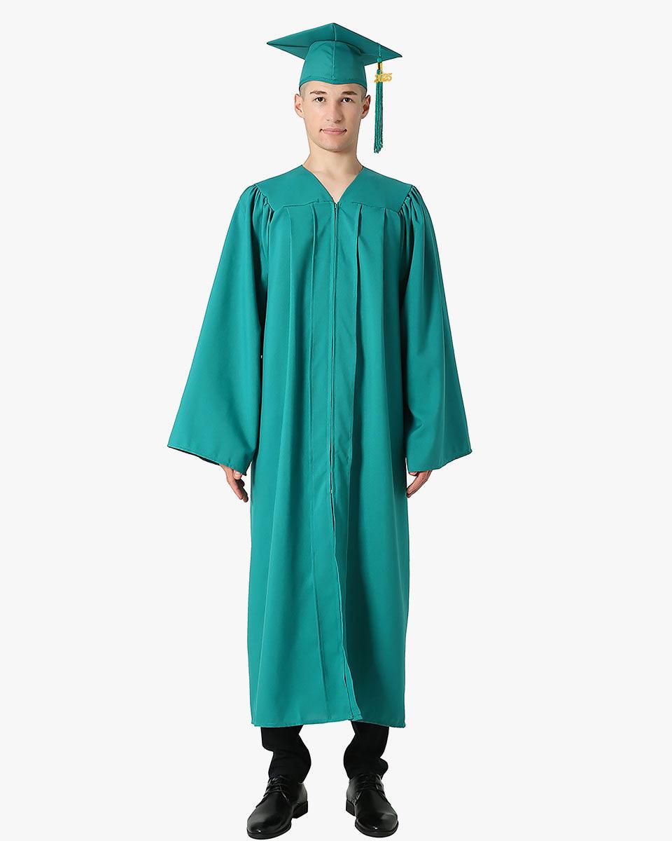High School Premium Matte Graduation Cap, Gown, Tassel & Imprinted Diploma Cover Package - Graduation Cap&Gown