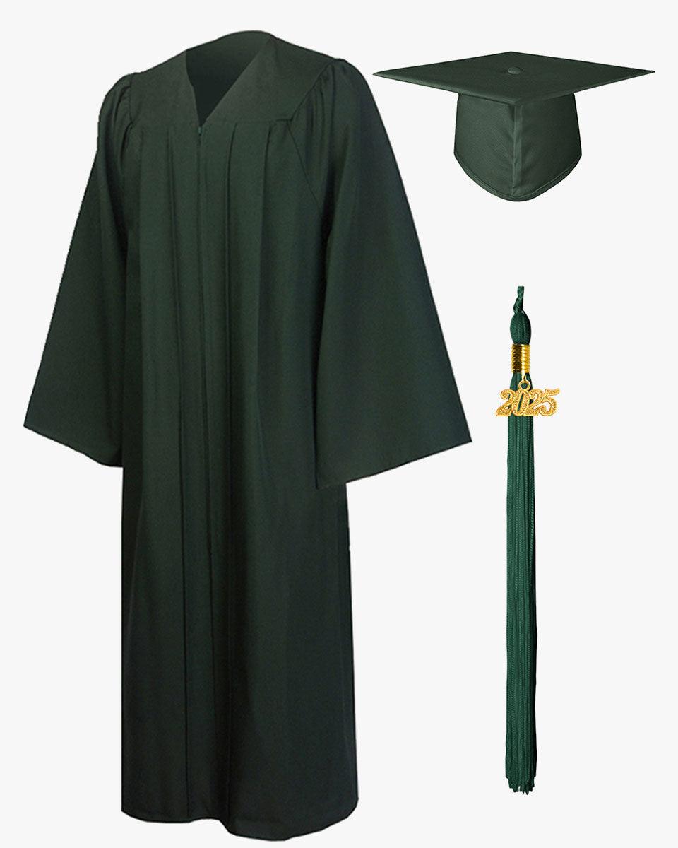 High School Premium Matte Graduation Cap, Gown, Tassel & Imprinted Diploma Cover Package - Graduation Cap&Gown