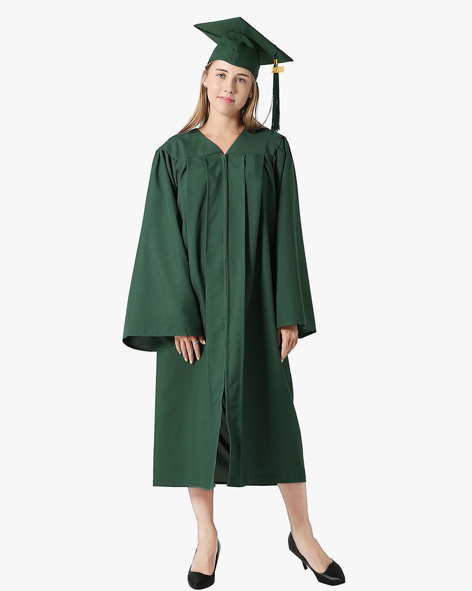 High School Premium Matte Graduation Cap, Gown, Tassel & Imprinted Diploma Cover Package - Graduation Cap&Gown