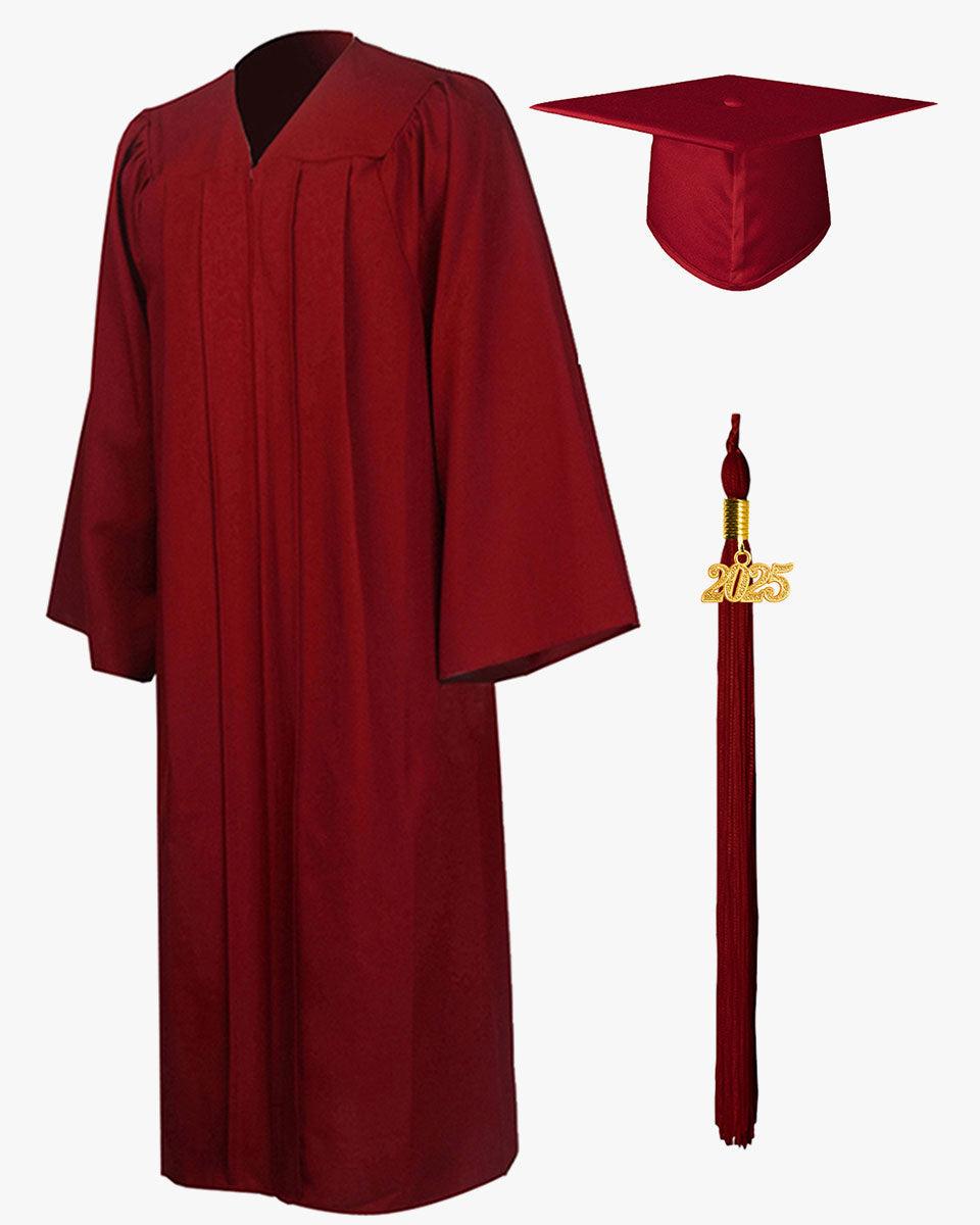 High School Premium Matte Graduation Cap, Gown, Tassel & Imprinted Diploma Cover Package - Graduation Cap&Gown