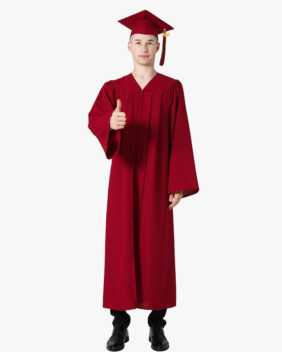 High School Premium Matte Graduation Cap, Gown, Tassel & Imprinted Diploma Cover Package - Graduation Cap&Gown