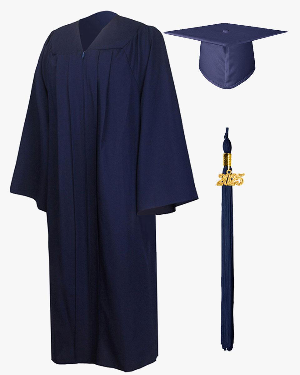 High School Premium Matte Graduation Cap, Gown, Tassel & Imprinted Diploma Cover Package - Graduation Cap&Gown