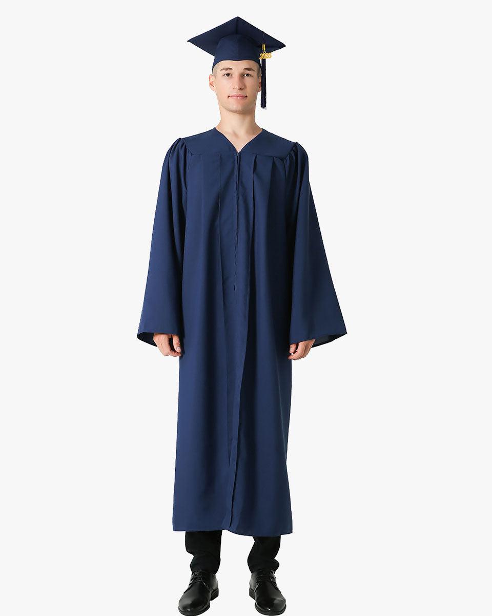 High School Premium Matte Graduation Cap, Gown, Tassel & Imprinted Diploma Cover Package - Graduation Cap&Gown