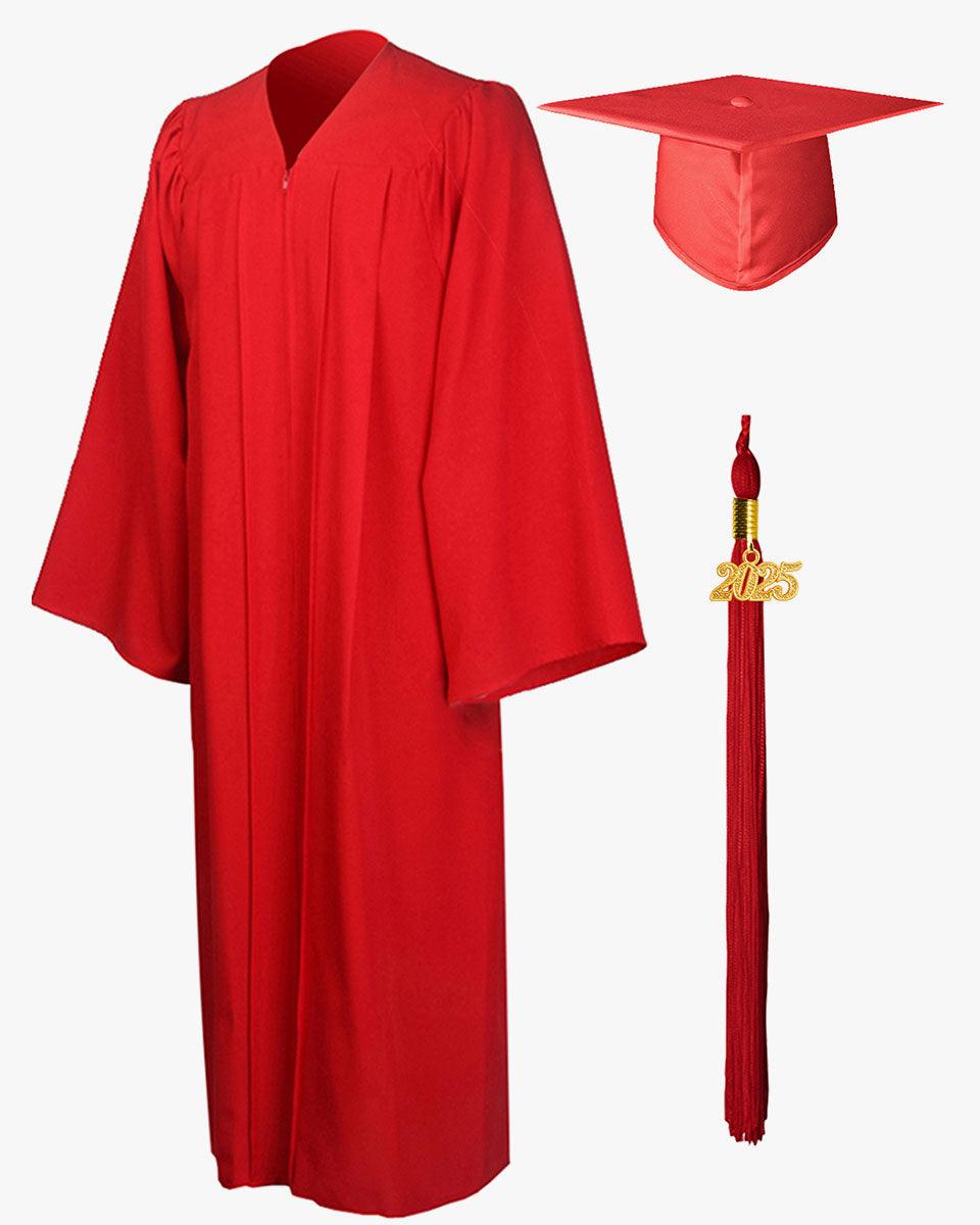 High School Premium Matte Graduation Cap, Gown, Tassel & Imprinted Diploma Cover Package - Graduation Cap&Gown