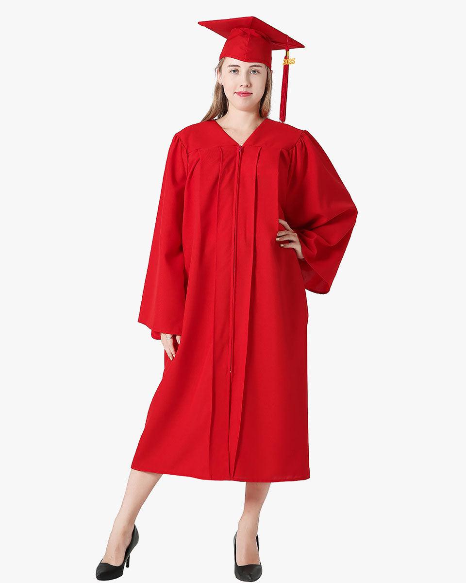 High School Premium Matte Graduation Cap, Gown, Tassel & Imprinted Diploma Cover Package - Graduation Cap&Gown