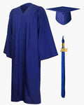 High School Premium Matte Graduation Cap, Gown, Tassel & Imprinted Diploma Cover Package - Graduation Cap&Gown