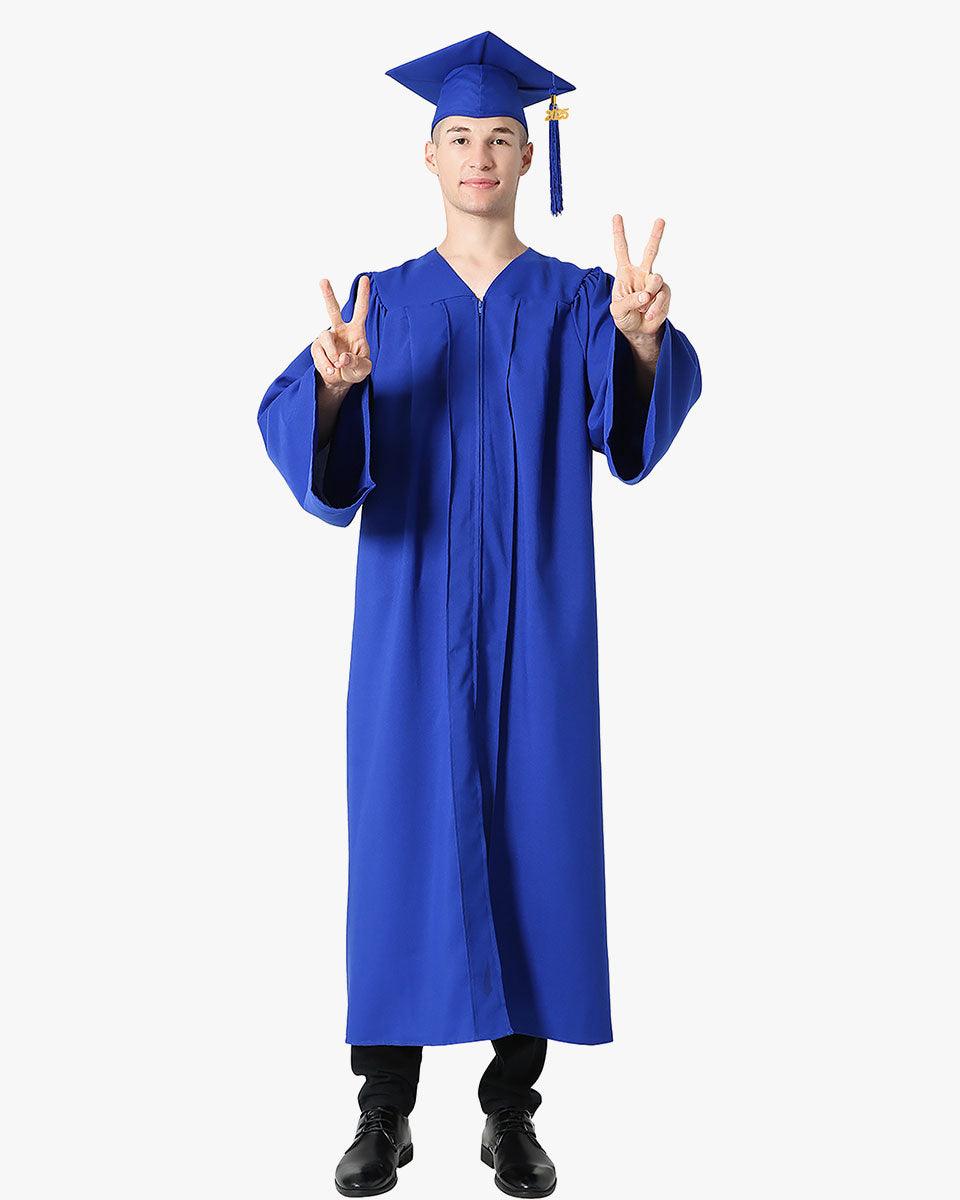 High School Premium Matte Graduation Cap, Gown, Tassel & Imprinted Diploma Cover Package - Graduation Cap&Gown