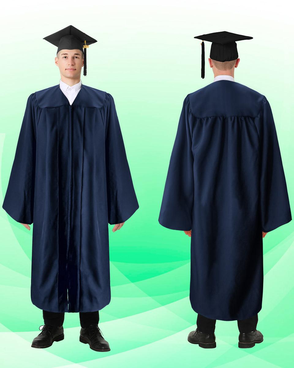 100% Recycled Material High School Graduation Cap and Gown with Pockets - 3 Colors Available - Graduation Cap&Gown