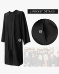 100% Recycled Material High School Graduation Cap and Gown with Pockets - 3 Colors Available - Graduation Cap&Gown