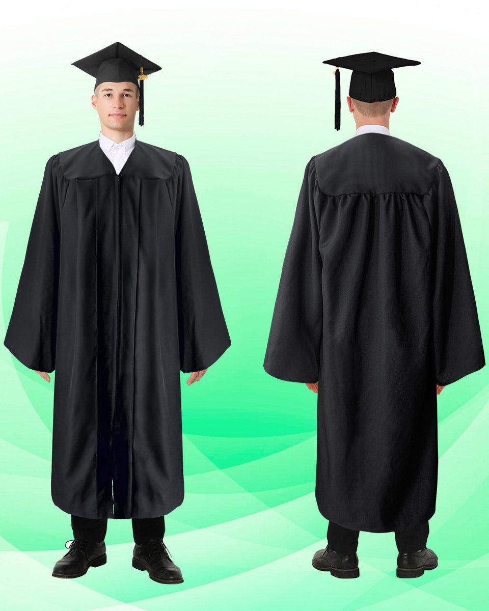 100% Recycled Material High School Graduation Cap and Gown with Pockets - 3 Colors Available - Graduation Cap&Gown