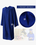 100% Recycled Material High School Graduation Cap and Gown with Pockets - 3 Colors Available - Graduation Cap&Gown