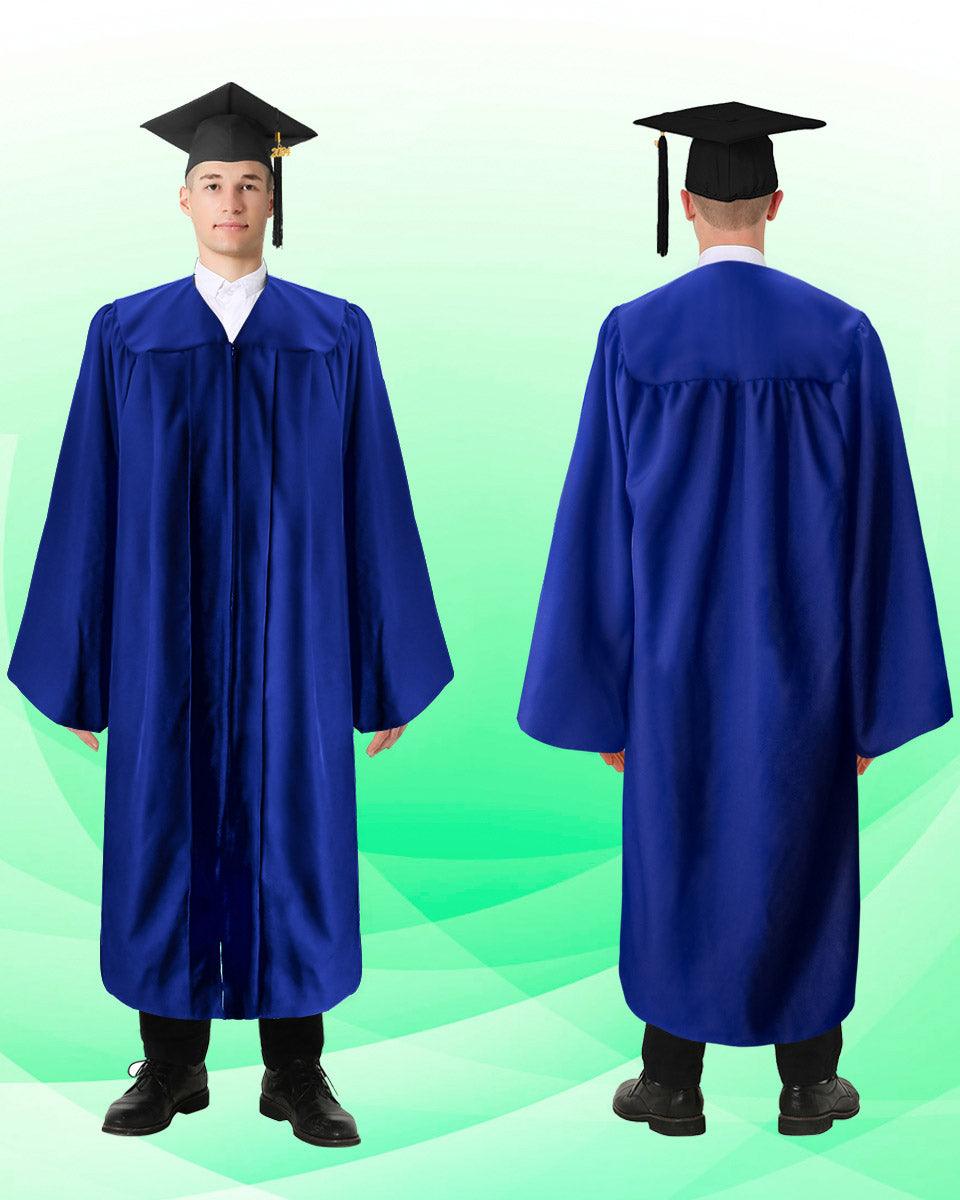 100% Recycled Material High School Graduation Cap and Gown with Pockets - 3 Colors Available - Graduation Cap&Gown
