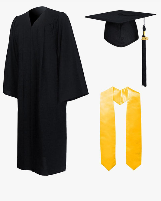High School Premium Matte Graduation Cap, Gown, Tassel & Stole Package - Graduation Cap&Gown