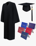 High School Premium Matte Graduation Cap, Gown, Tassel & Imprinted Diploma Cover Package - Graduation Cap&Gown