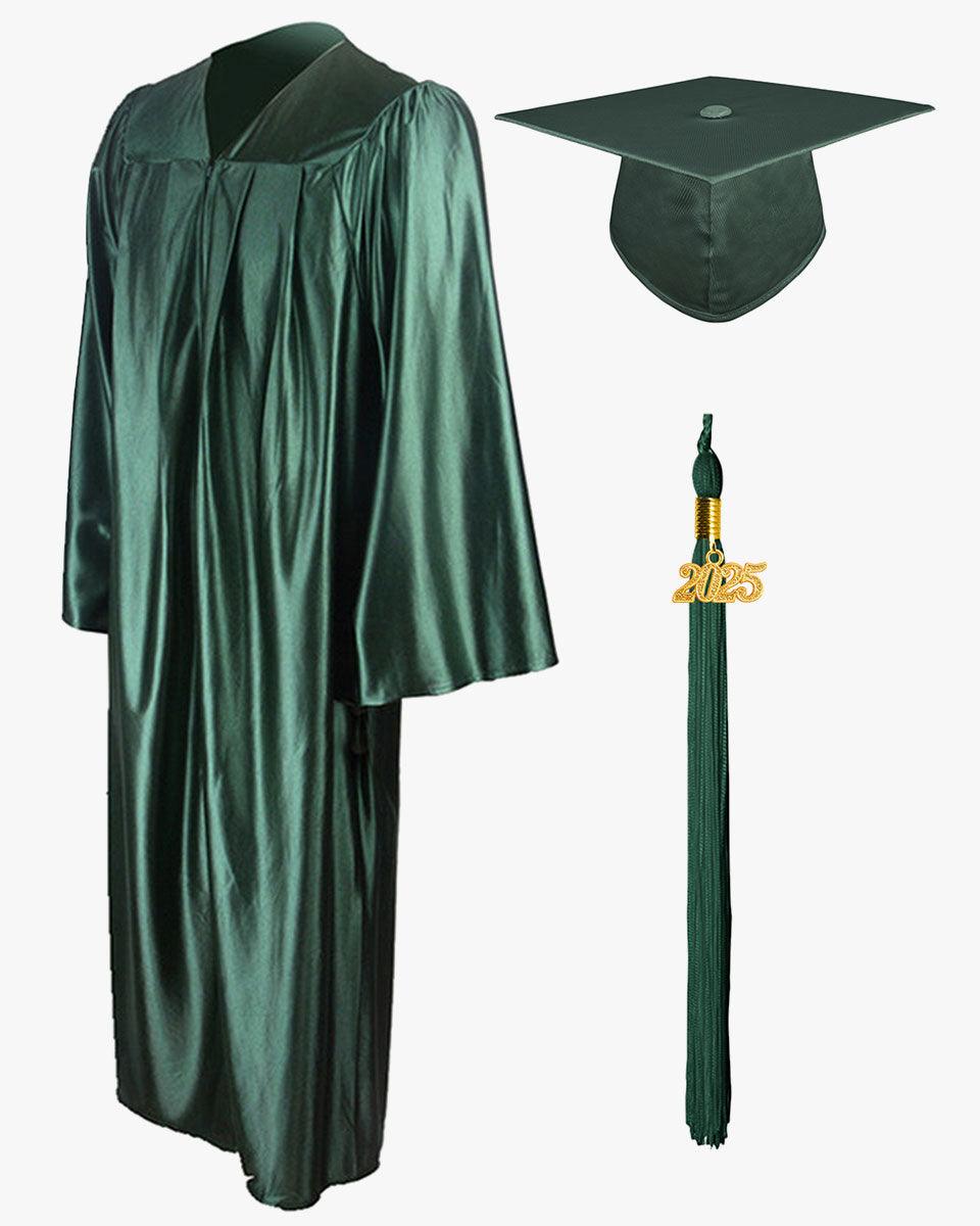 High School Economy Shiny Graduation Cap,Gown & Tassel Package - 13 Colors Available - Graduation Cap&Gown