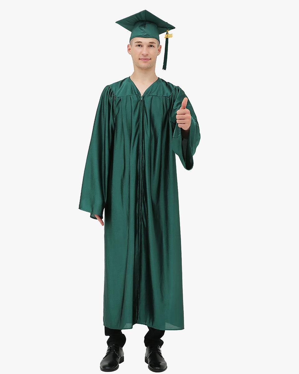 High School Economy Shiny Graduation Cap,Gown & Tassel Package - 13 Colors Available - Graduation Cap&Gown