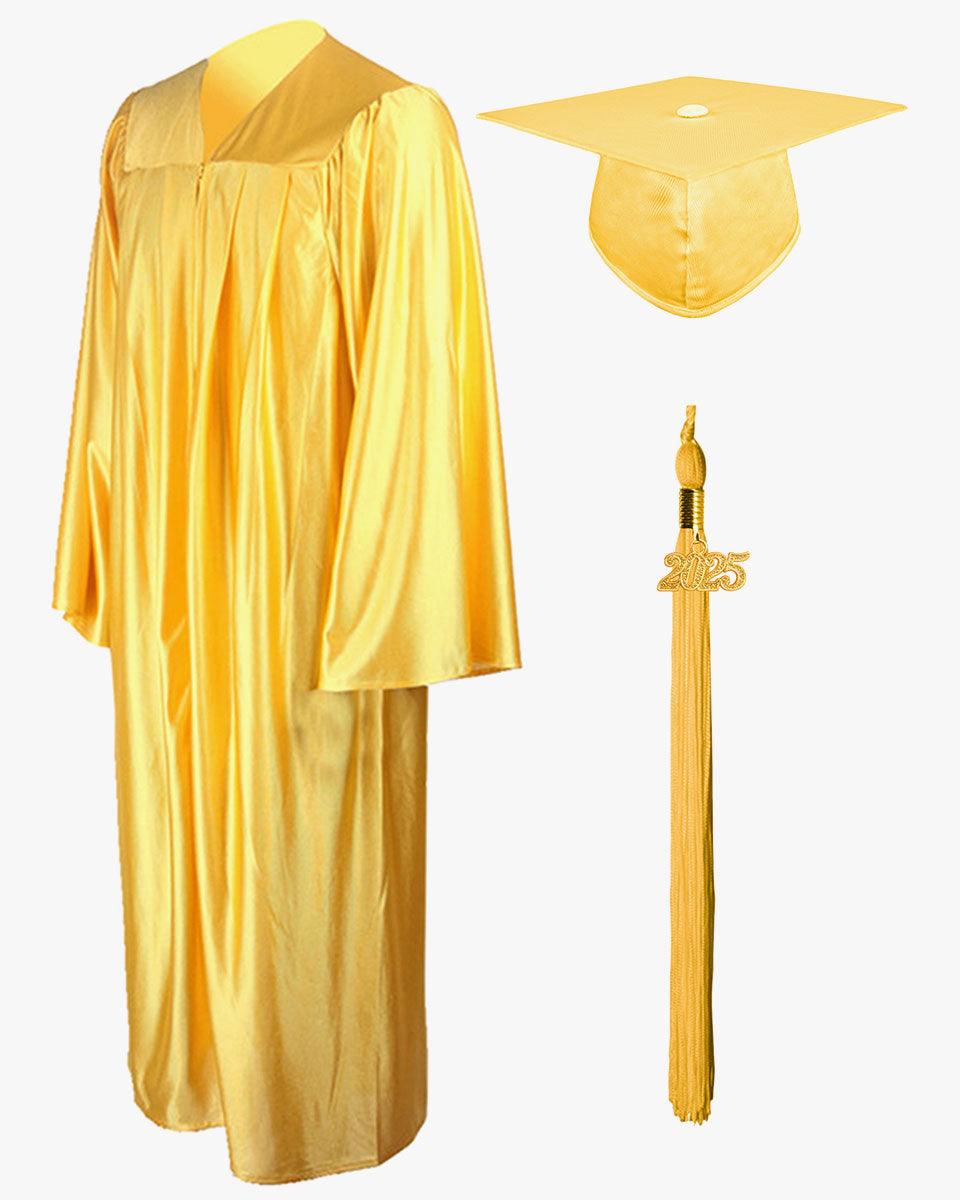 High School Economy Shiny Graduation Cap,Gown & Tassel Package - 13 Colors Available - Graduation Cap&Gown