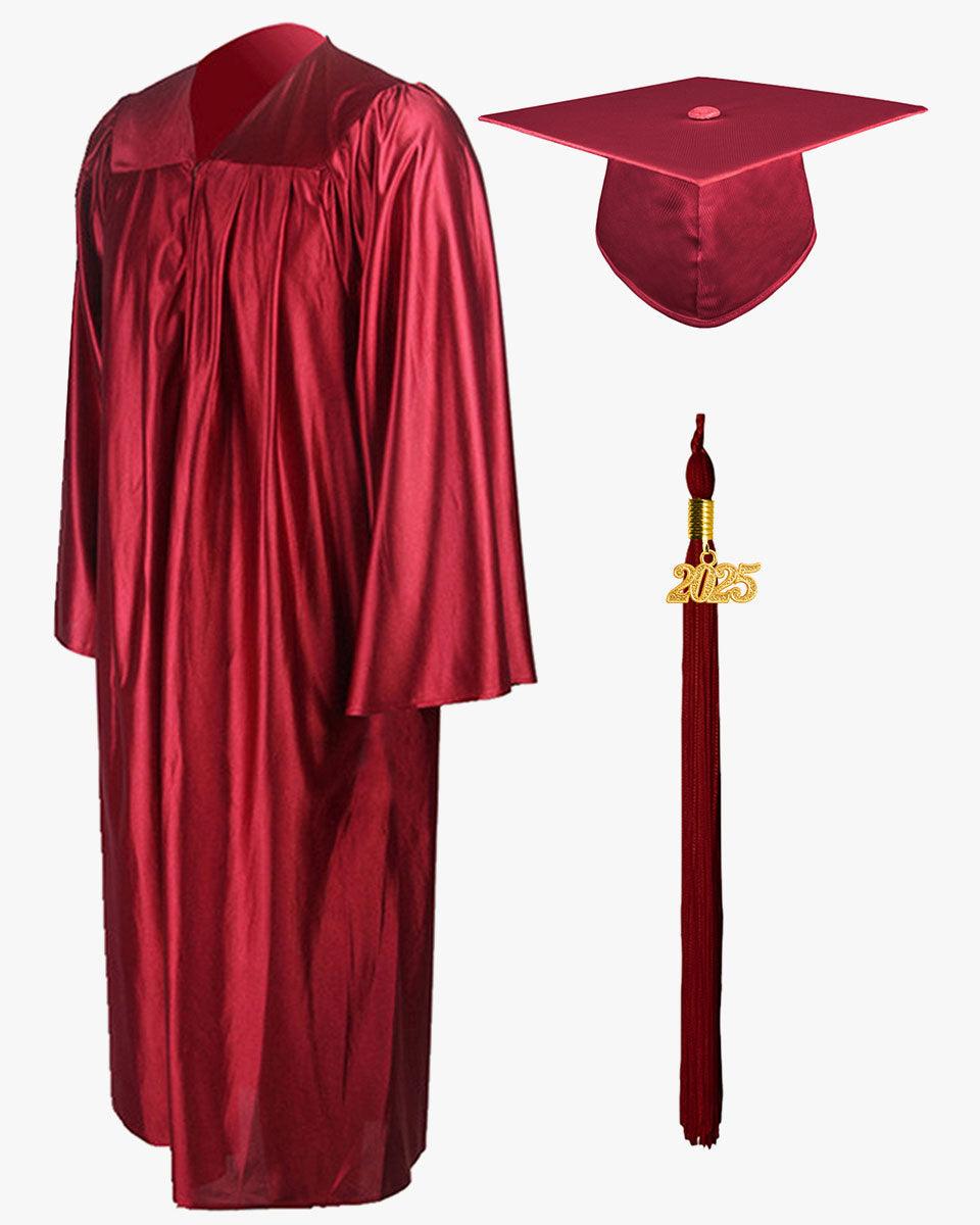 High School Economy Shiny Graduation Cap,Gown & Tassel Package - 13 Colors Available - Graduation Cap&Gown