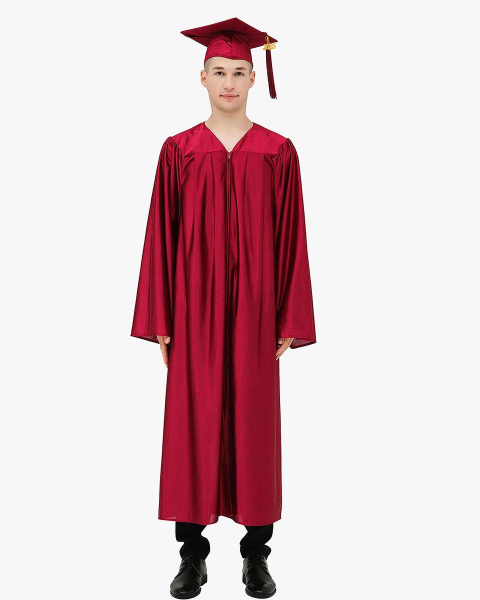 High School Economy Shiny Graduation Cap,Gown & Tassel Package - 13 Colors Available - Graduation Cap&Gown