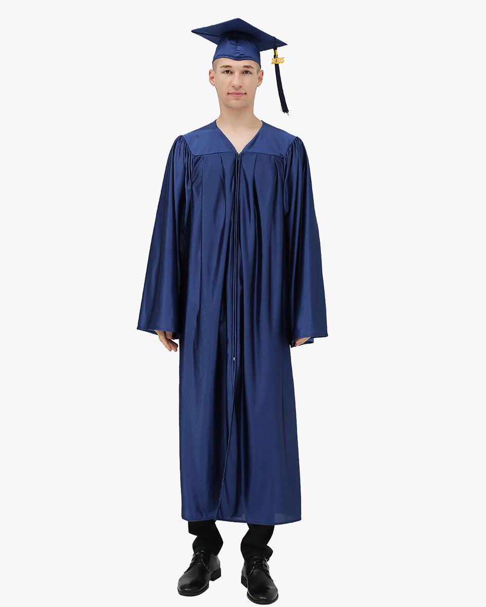 High School Economy Shiny Graduation Cap,Gown & Tassel Package - 13 Colors Available - Graduation Cap&Gown