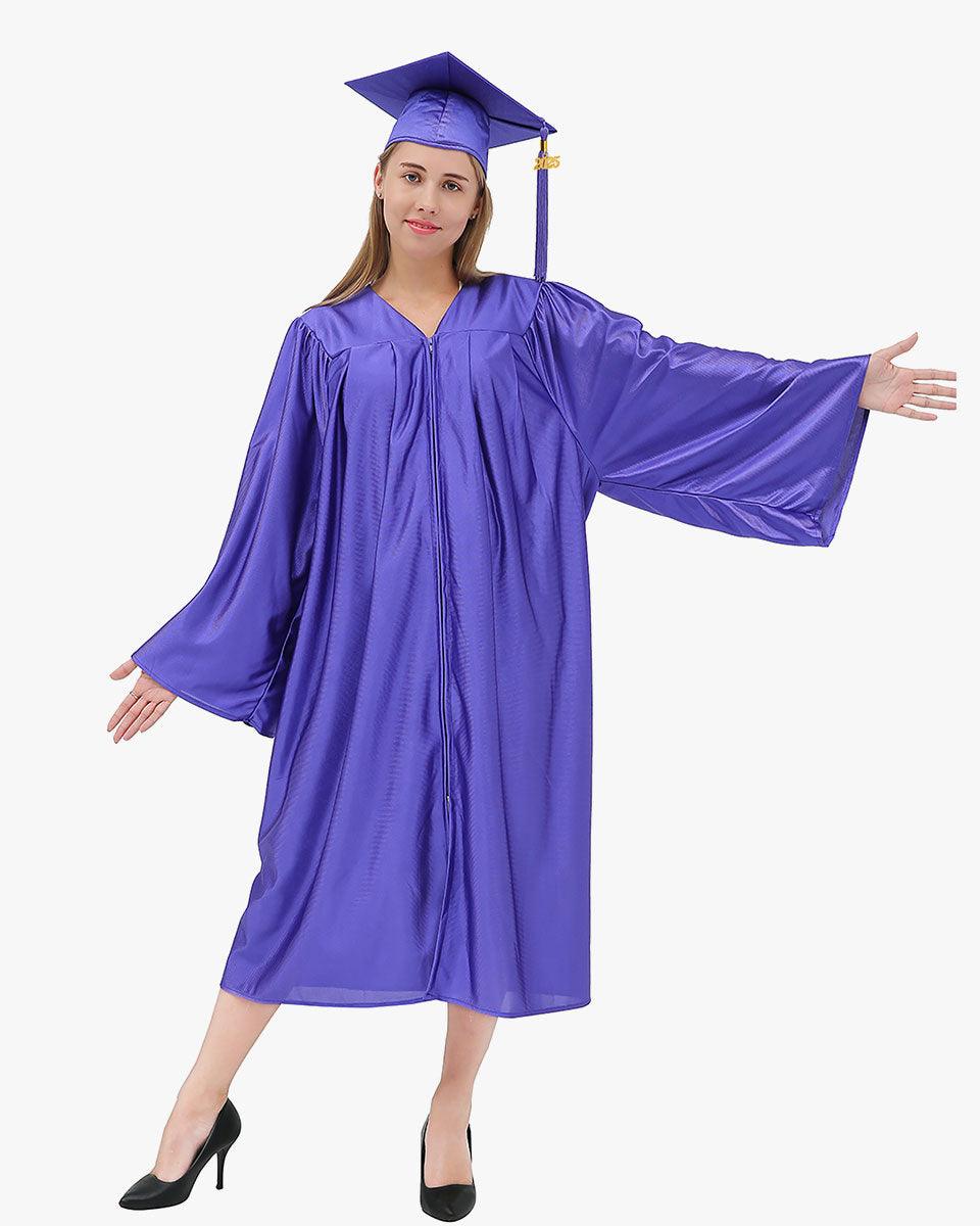 High School Economy Shiny Graduation Cap,Gown & Tassel Package - 13 Colors Available - Graduation Cap&Gown