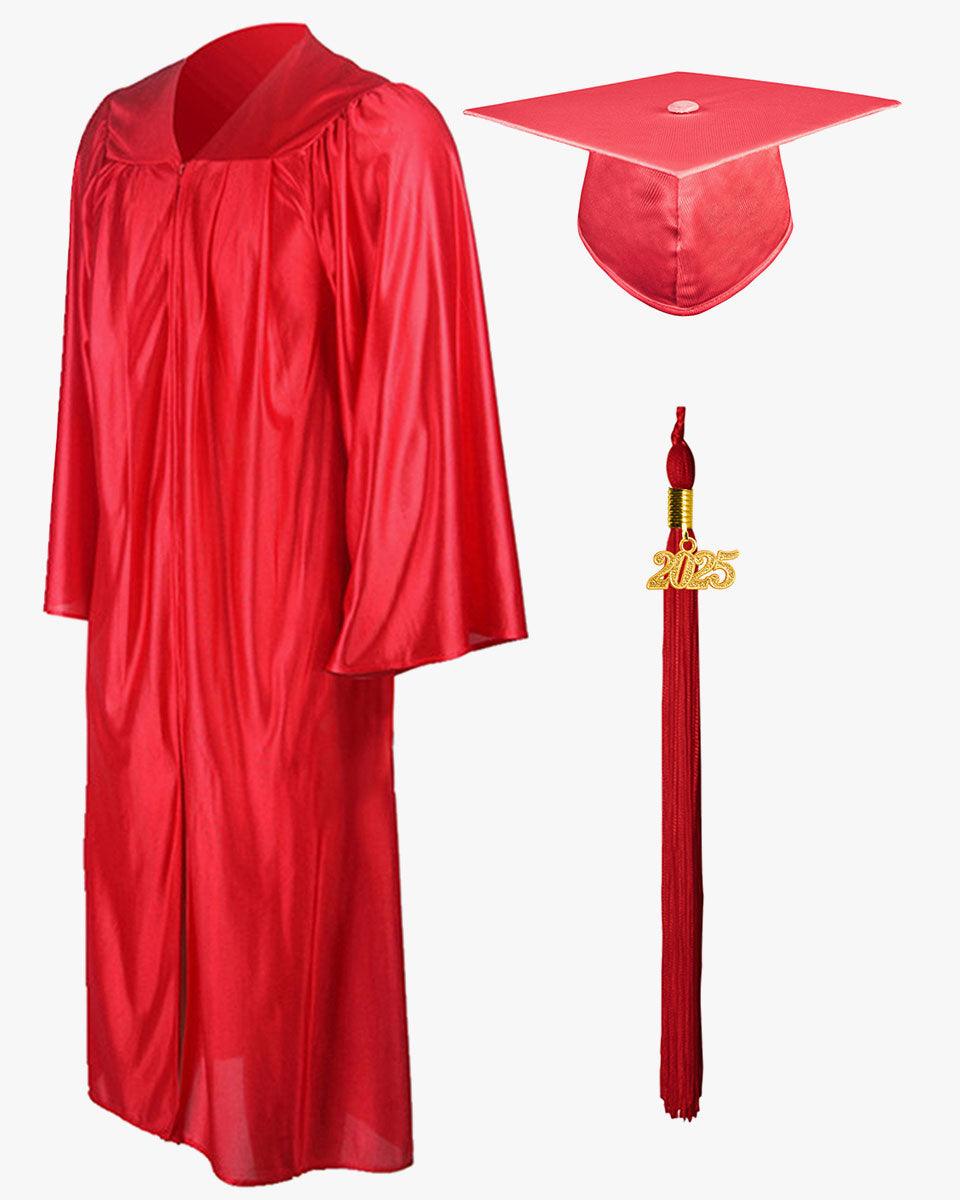High School Economy Shiny Graduation Cap,Gown & Tassel Package - 13 Colors Available - Graduation Cap&Gown