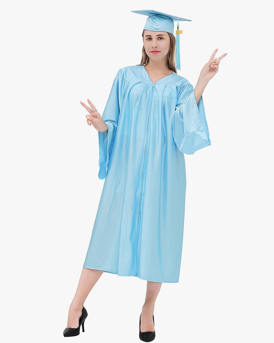 High School Economy Shiny Graduation Cap,Gown & Tassel Package - 13 Colors Available - Graduation Cap&Gown