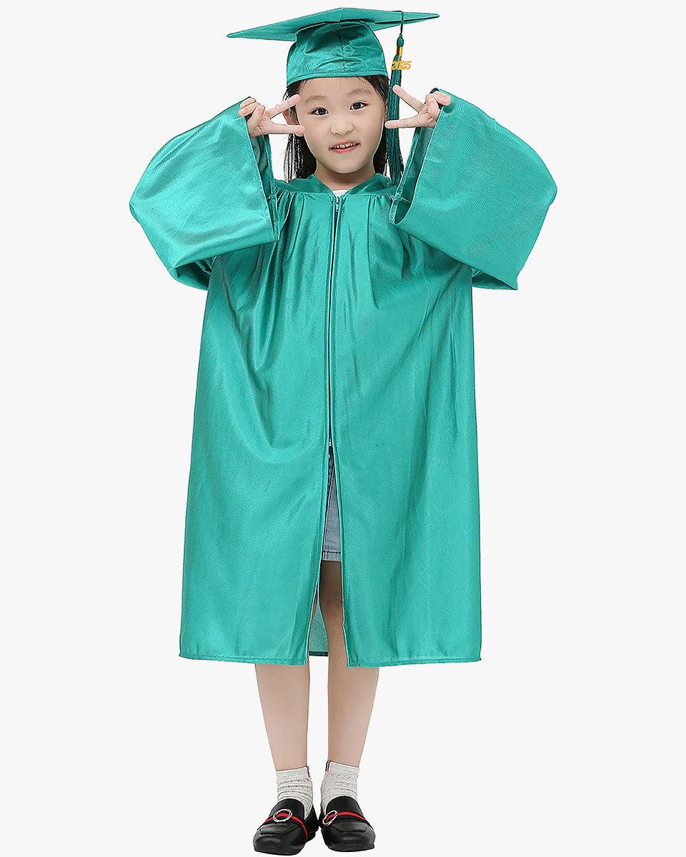 Shiny Kindergarten Graduation Cap, Gown, Stole, Diploma & Key Chain Package - Graduation Cap&Gown
