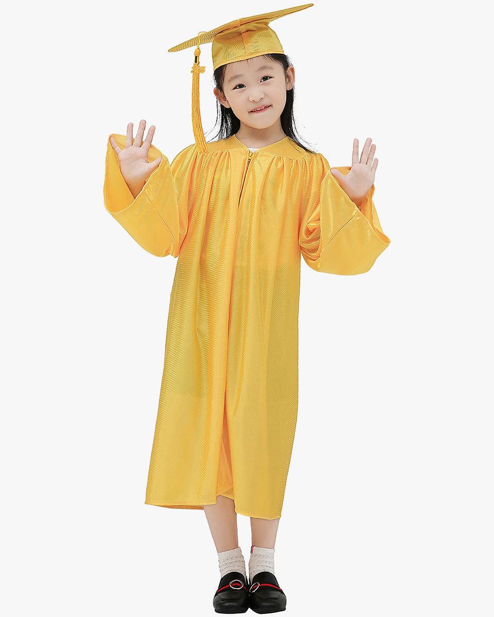 Shiny Kindergarten Graduation Cap, Gown, Stole, Diploma & Medal Package - Graduation Cap&Gown