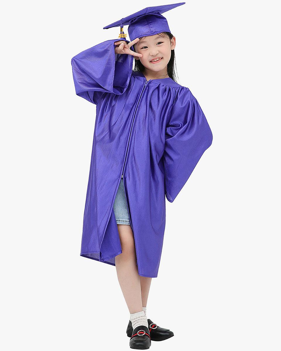 Shiny Kindergarten Graduation Cap, Gown, Stole, Diploma & Medal Package - Graduation Cap&Gown