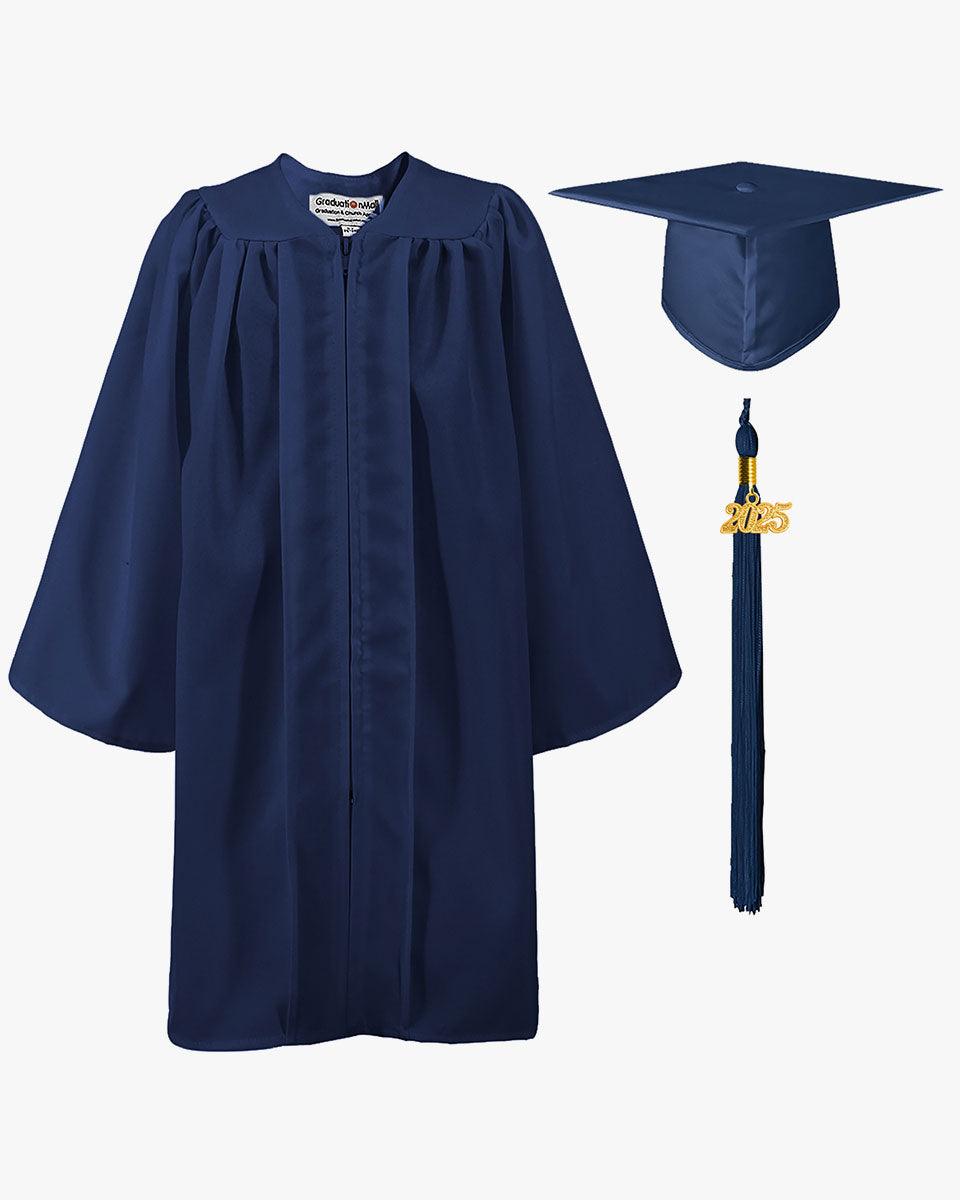 Matte Kindergarten Graduation Cap, Gown, Stole & Diploma Package - Graduation Cap&Gown