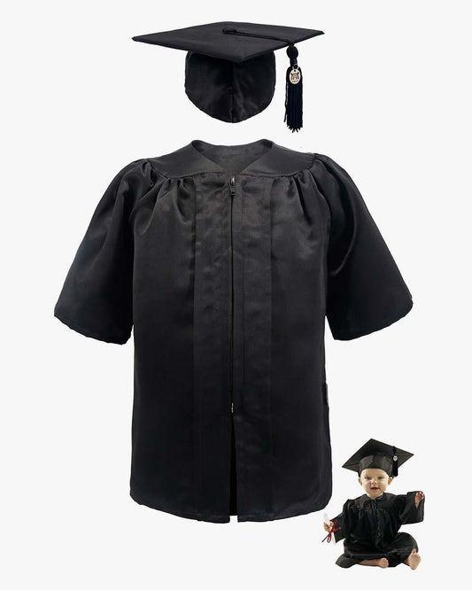 Soft Satin NICU Graduate Baby Cap and Gown Set - 3 Colors Available - Graduation Cap&Gown