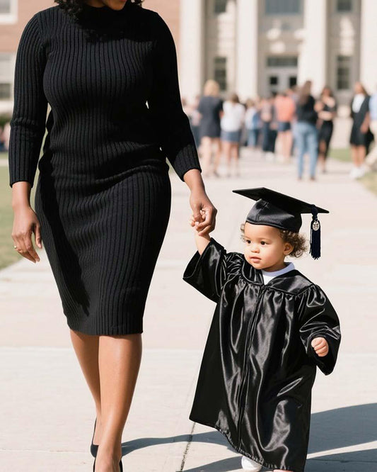 Soft Satin NICU Graduate Baby Cap and Gown Set - 3 Colors Available - Graduation Cap&Gown