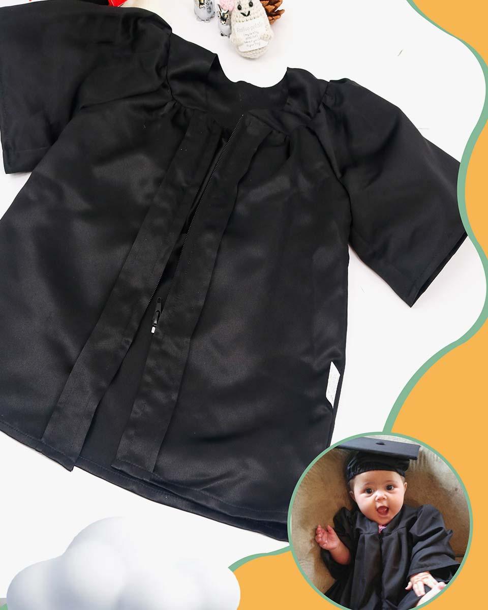 Soft Satin NICU Graduate Baby Cap and Gown Set - 3 Colors Available - Graduation Cap&Gown