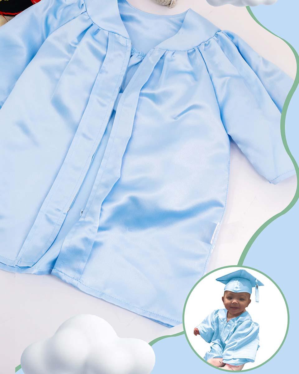 Soft Satin NICU Graduate Baby Cap and Gown Set - 3 Colors Available - Graduation Cap&Gown