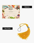 Shiny Kindergarten Graduation Cap, Gown, Stole, Diploma & Key Chain Package - Graduation Cap&Gown