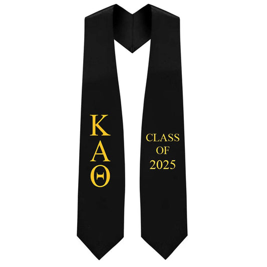 Kappa Alpha Theta Greek Lettered Stole w/ Year - Graduation Cap&Gown