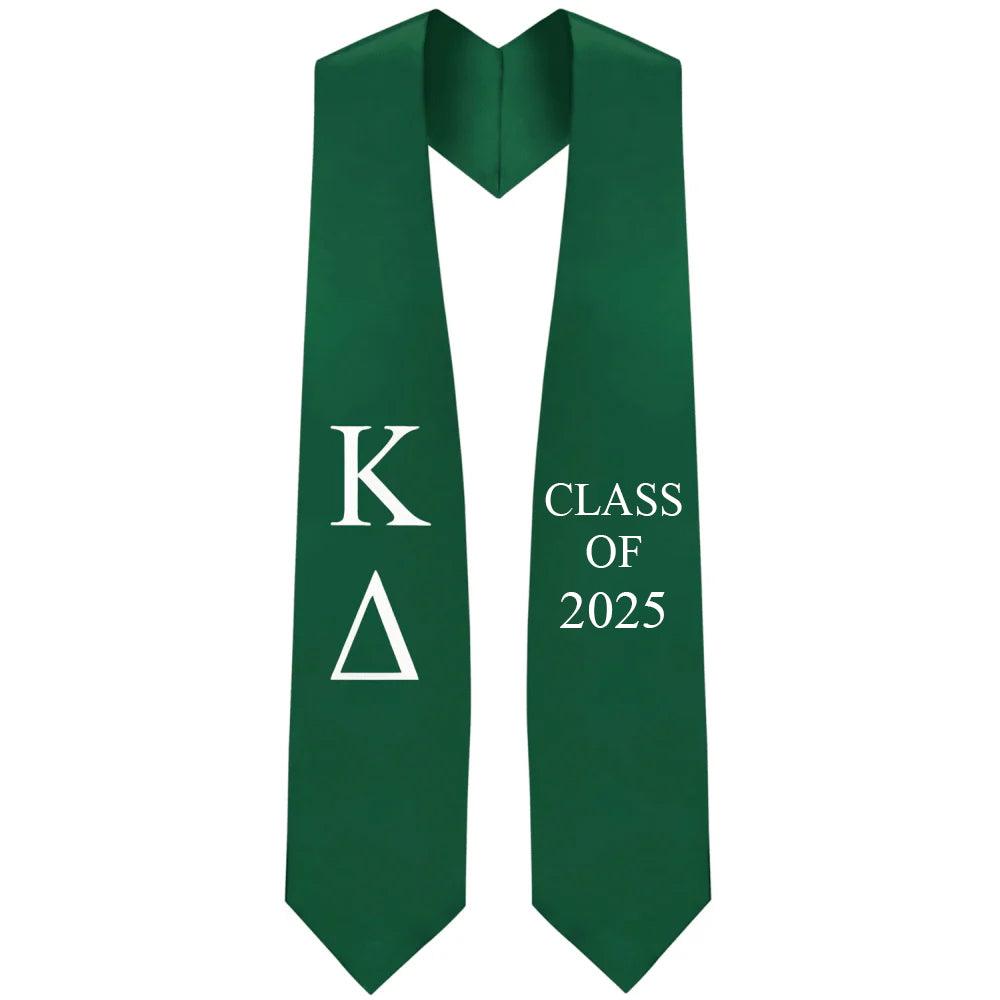 Kappa Delta Greek Lettered Stole w/ Year - Graduation Cap&Gown