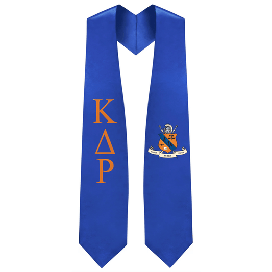 Kappa Delta Rho Greek Lettered Graduation Stole w/ Crest - Graduation Cap&Gown