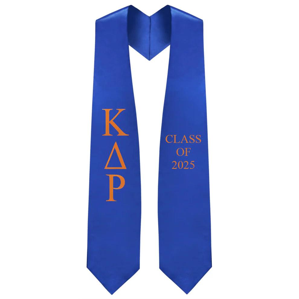 Kappa Delta Rho Lettered Stole w/ Year - Graduation Cap&Gown