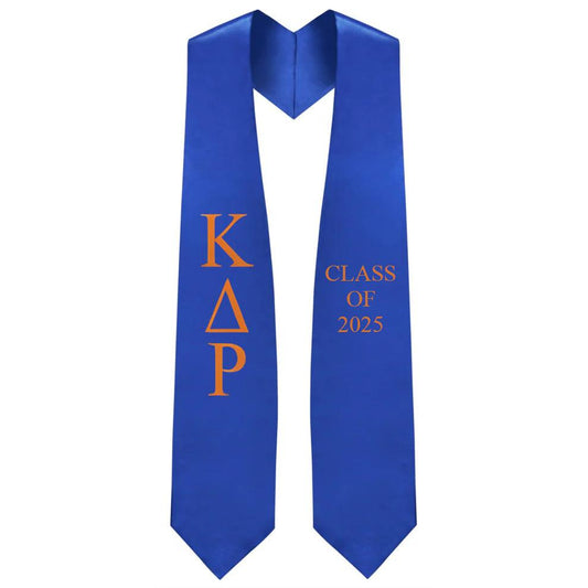Kappa Delta Rho Lettered Stole w/ Year - Graduation Cap&Gown