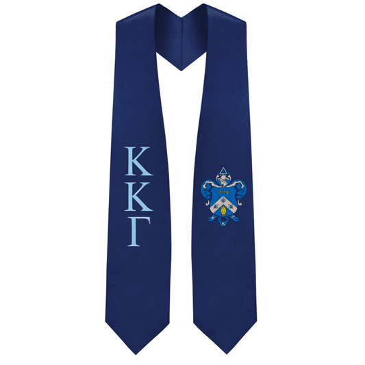 Kappa Kappa Gamma Greek Lettered Graduation Stole w/ Crest - Graduation Cap&Gown