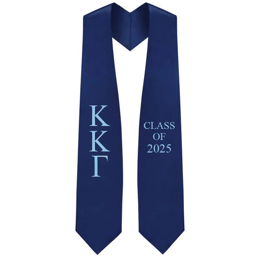 Kappa Kappa Gamma Lettered Stole W/ Year - Graduation Cap&Gown