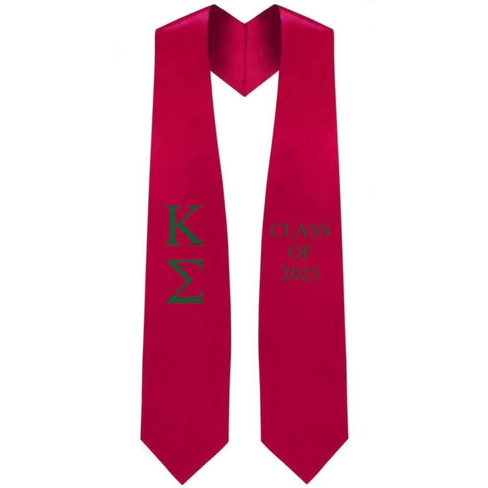 Kappa Sigma Lettered Stole w/ Year - Graduation Cap&Gown