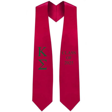 Kappa Sigma Lettered Stole w/ Year - Graduation Cap&Gown