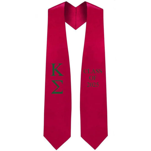 Kappa Sigma Lettered Stole w/ Year - Graduation Cap&Gown